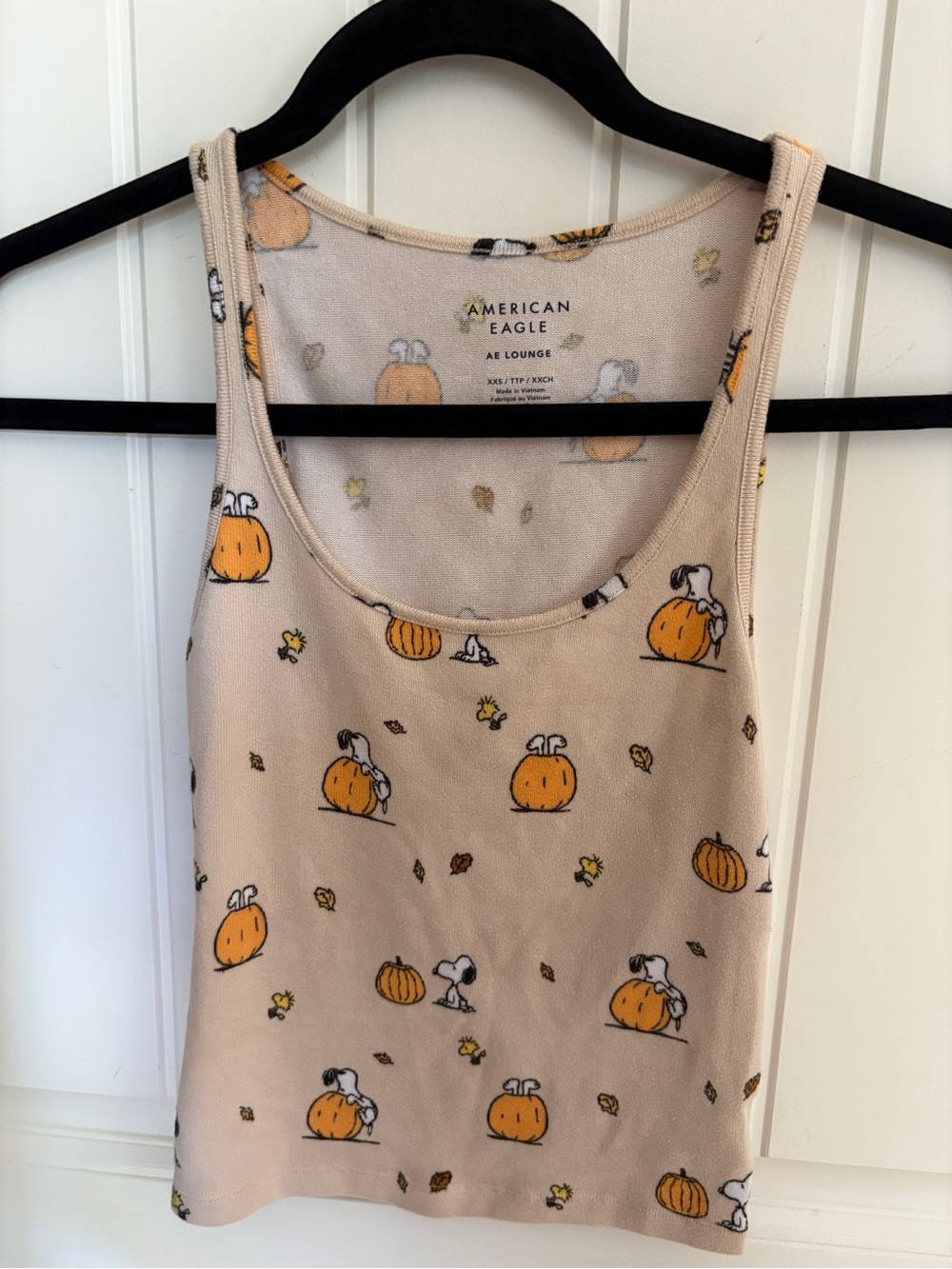 American Eagle Outfitters Beige Pumpkin Print Pajama Tank